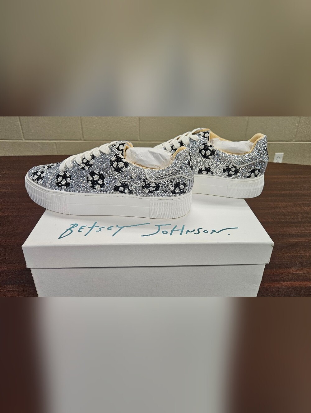 Betsey Johnson Women's Sidny Platform Sneakers - Soccer Rhinestones